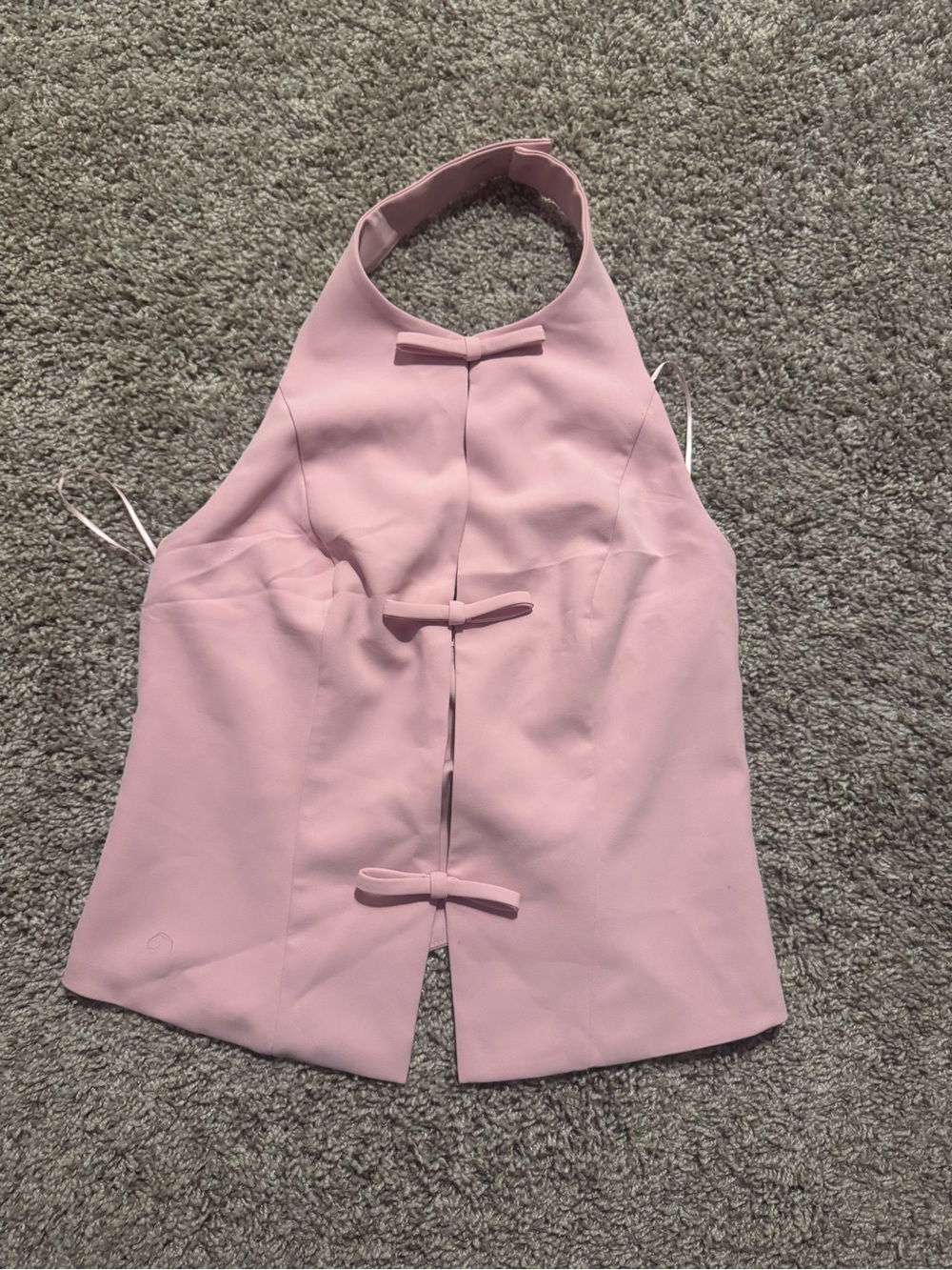 Abercrombie Pink Halter Tie-Front Jumpsuit Top